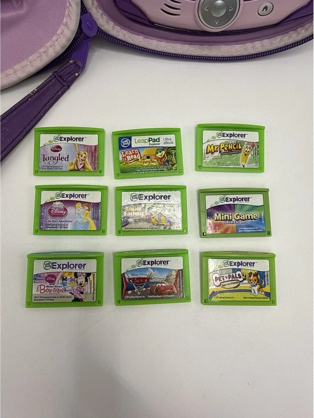 LeapFrog LeapPad2 Disney Princess System W Case No Cords 9 Games Tested Works